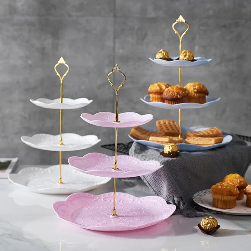 Detachable Cake Stand European Style 3 Tier Pastry Cupcake Fruit Plate Serving Dessert Holder Wedding Party Home Decor