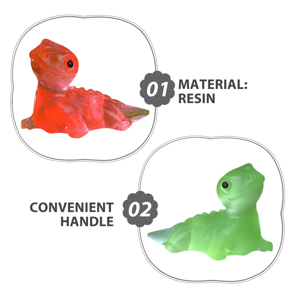 60Pcs Lizard Resin Ornament Cute Cartoon Garden Statues Bulk Miniature Landscape Decorations Mini Resin Figures
