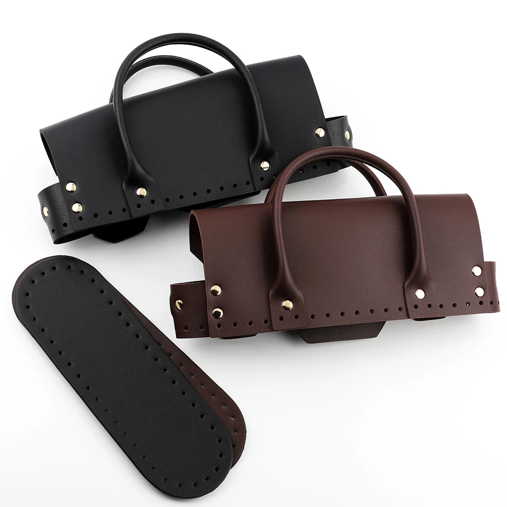 Handmade PU Leather Messenger Bag Set Luxury DIY Bag Kit Sewing With Bag Bottoms Accessories Handbag Shoulder Bag Strap