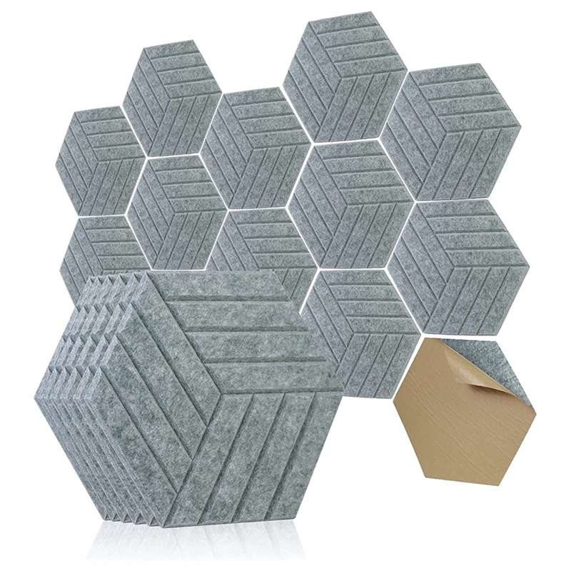 Sound Proof Panels Hexagon Self-Adhesive,12 Pcs Acoustic Panel, Sound Dampening Panel For Studio Office Home