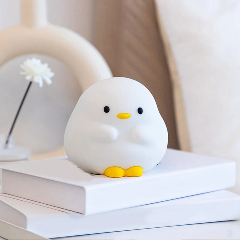 Duck Night Light, Cute Duck Lamp,Squishy Silicone Nightlight With 30 Minutes Timer, Rechargeable Bedside Lamp With Touch Durable