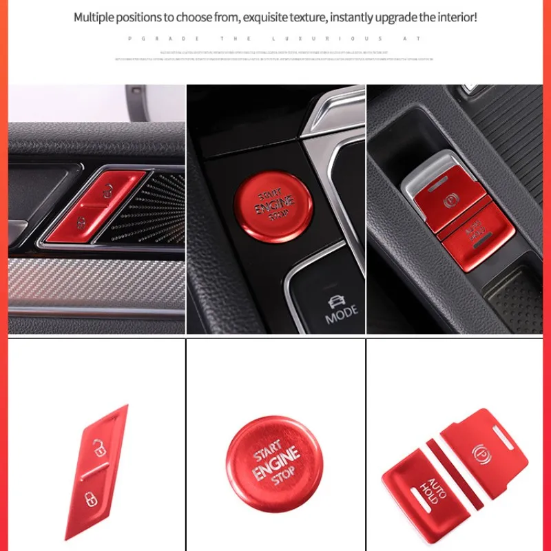 Car door unlocking button decorative sticker is suitable for Volkswagen VW new CC aluminum alloy interior button accessories