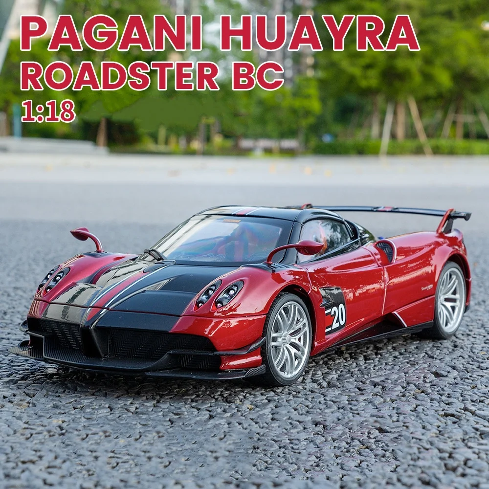 

1:18 Pagani Huayra BC Alloy Sports Car Toy Model Diecast Metal Racing Car Model Simulation Sound and Light Childrens Toys Gifts