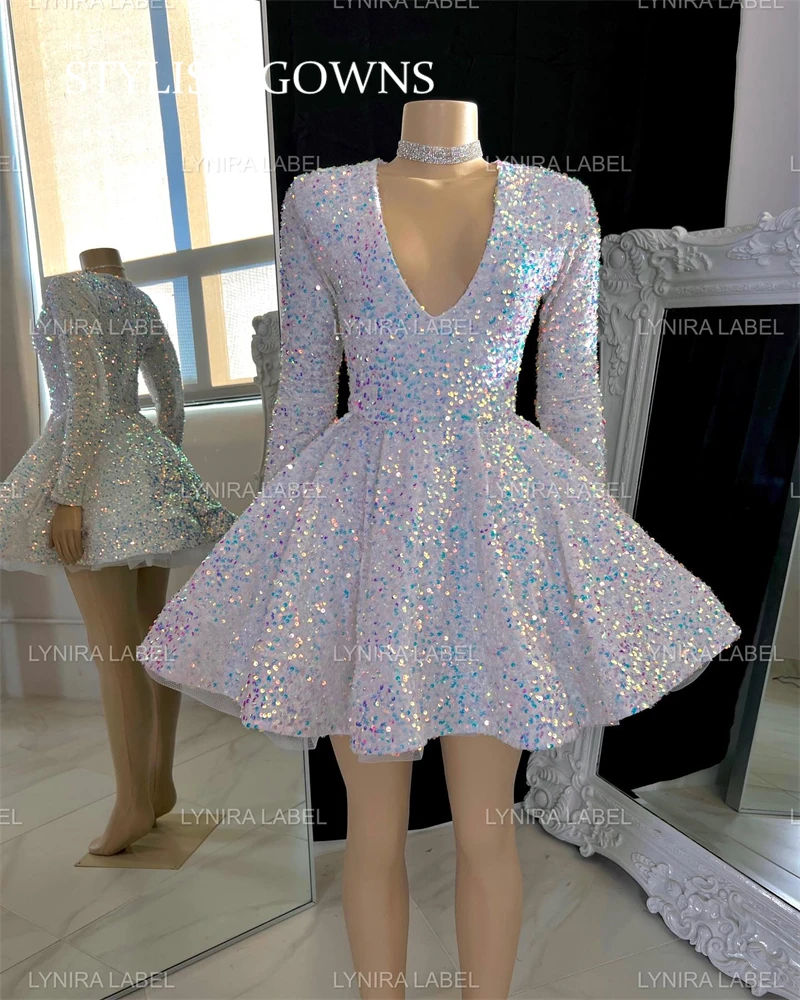 Sexy Perlen Kristall Prom Kleider Quaste Diamant Geburtstag Party Ballkleid Short Mini Cocktail Kleider Homecoming Kleider Robe De Soiree