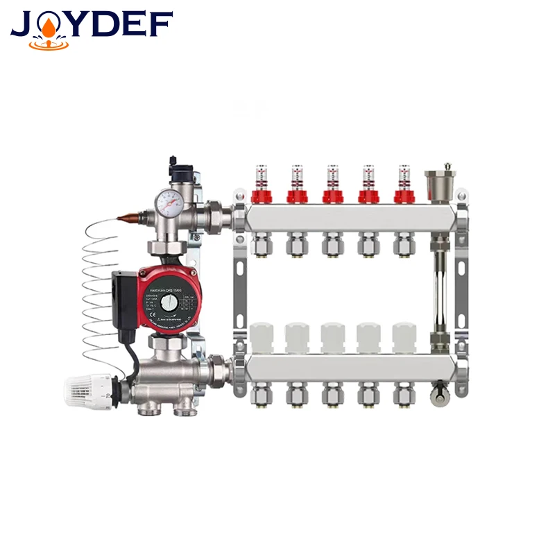 DN25 230V constant temperature pump manifold kit, equipped with flow meter/exhaust valve/reflux ball valve, adapter