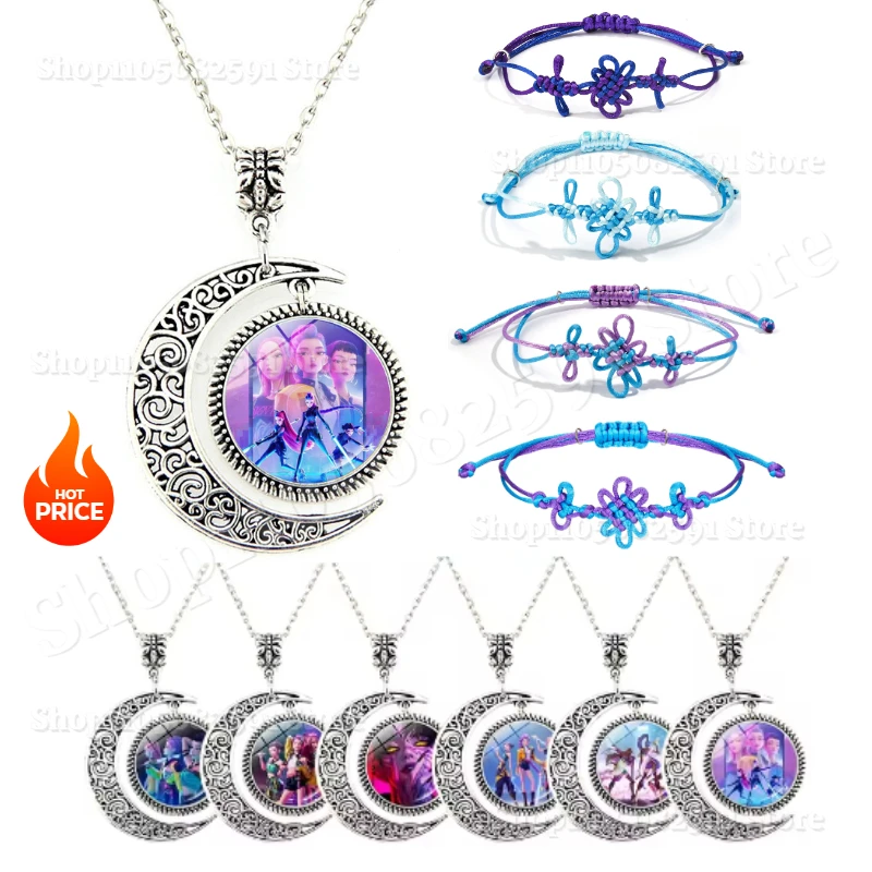 

K-pop Anime Demon Huntr Cosplay Bracelet Woven Rope Chain Pendant Unisex Bracelets Jewelry Accessories Rumi Saja Couple Souvenir