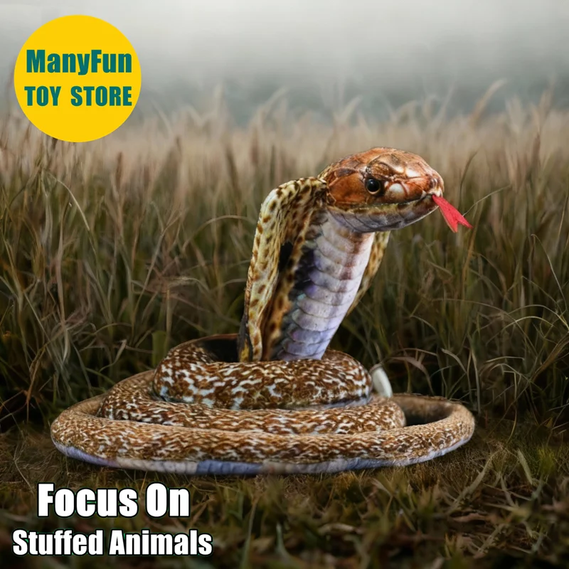 

Cobra Plush Toy Realistic King Cobra Plushie Lifelike Viper Stuffed Animal Elapid Snake Simulation Doll Toy Gift
