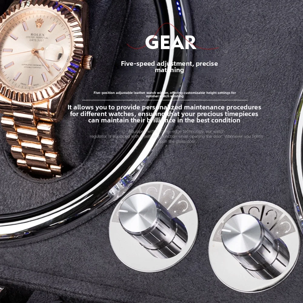 Mechanical Watch Winder Leather Watches Winder Portable Rotating Automatic Watches Boxes Mute Wristwatches Case Storage Box