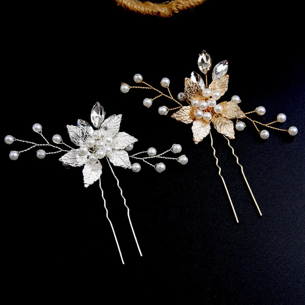 Gold & Silver Floral Leaf Hairpin