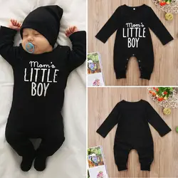 2023 Brand New Fashion Newborn Toddler Infant Baby Boys Romper Long Sleeve Jumpsuit Playsuit Little Boy Outfits Black Clothes