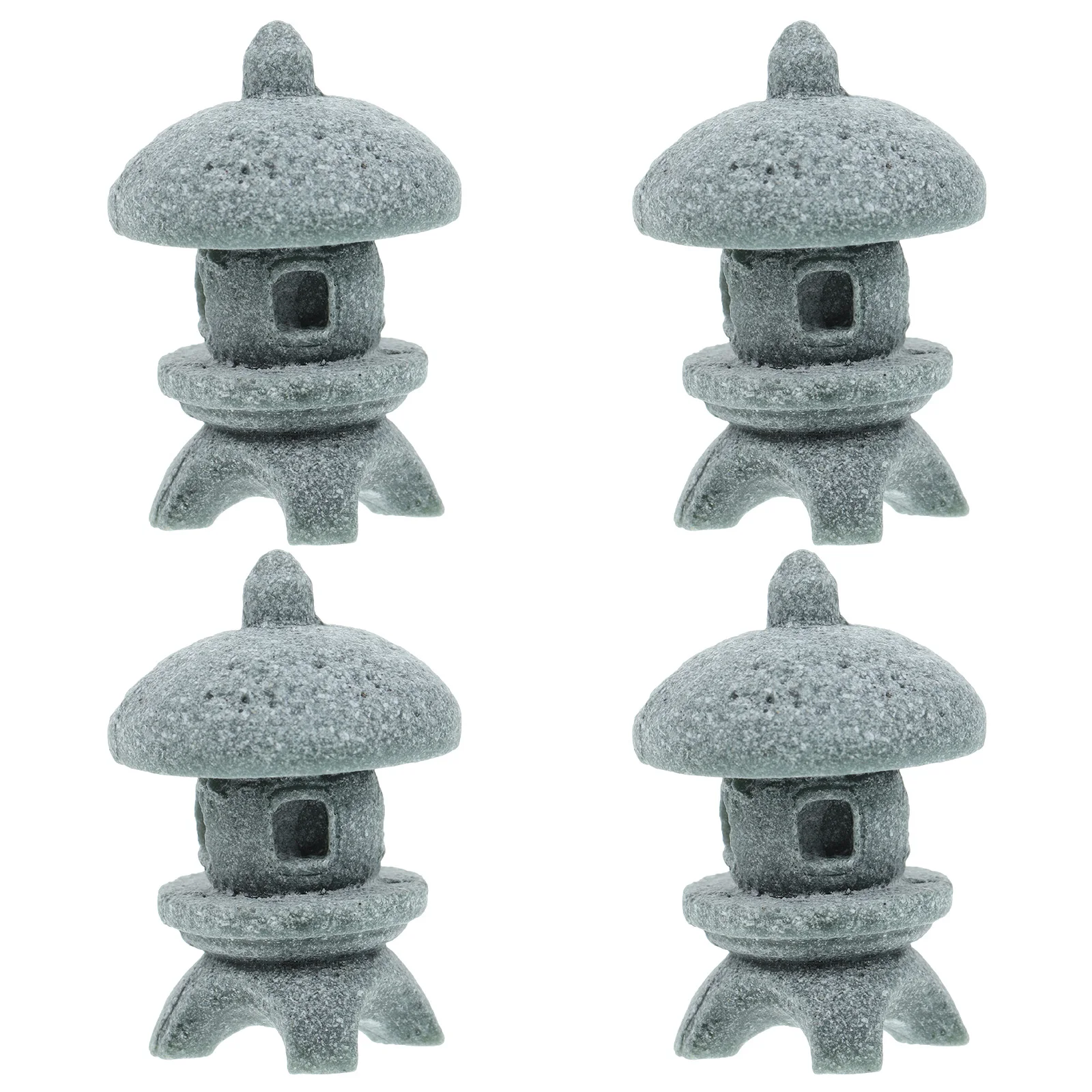 

4pcs Miniature Pavilion Statue for Bonsai Garden Landscape Decor Sandstone Mini Garden nament Outdoor Yard Decor