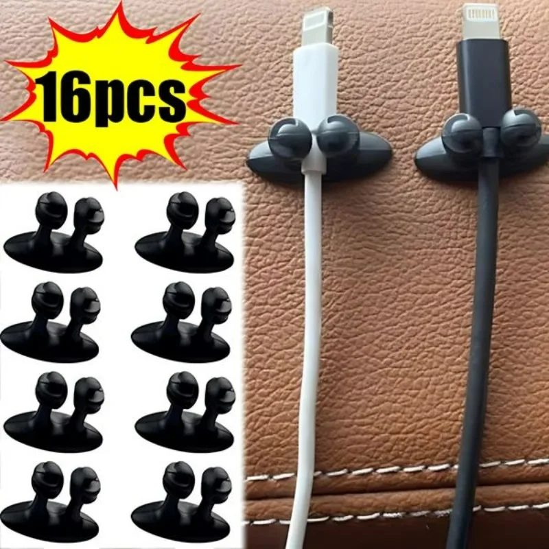

16-1pcs Car Dashboard Phone Charger Cable Manager Hook Headphone Line Organizer Clasp Clamp Holder Auto Interior Accessories