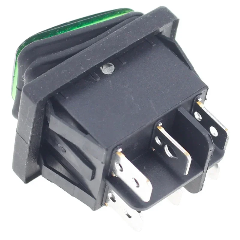 1pcs on off on 12V/220V Heavy Duty 6 pin DPDT IP67 Waterproof Auto Boat Marine Toggle Rocker Switch with LED 12V 220V 27x22mm