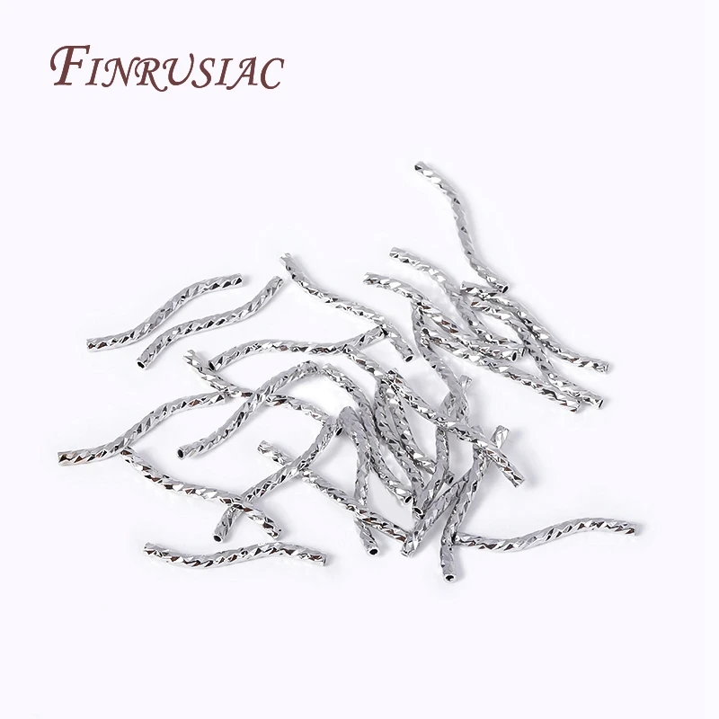 Hand gefertigte DIY Schmuck Befunde Komponenten 18 Karat vergoldet s Form gebogenes Rohr Messing Metall Twisted Tube Perlen Stecker – Detail 17
