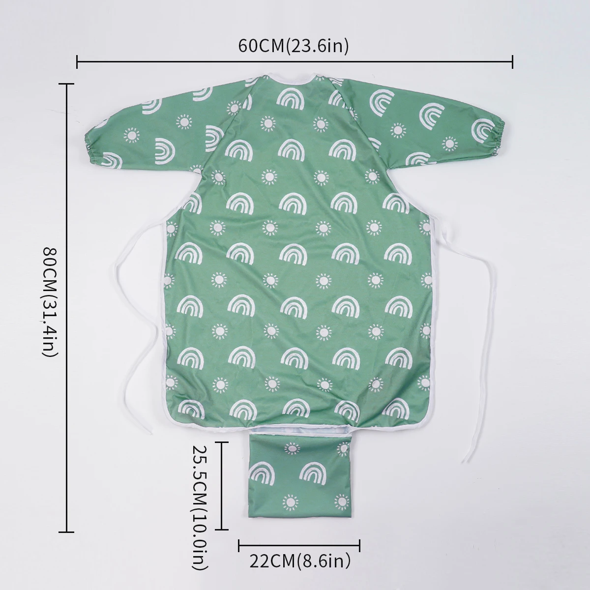 HappyFlute Coverall Baby Feeding Bib for Eating,Long Sleeves Bib Attaches to Highchair and Table,Weaning Bibs