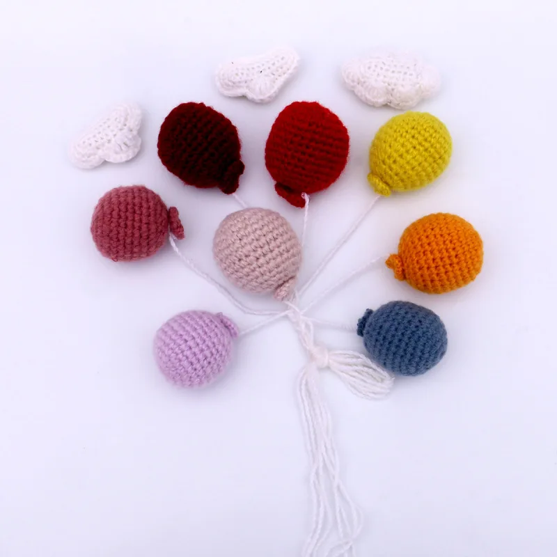 Baby Photo Decor Knitted Colorful Small Balloon Props Handmade Balloon Cloud Studio Photography Accessories Festival Party Props