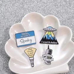 I Want To Believe Enamel Pins The Truth Is Out There Mulder It's Me Brooches Clothes Lapel Badges Jewelry Gifts for Fans