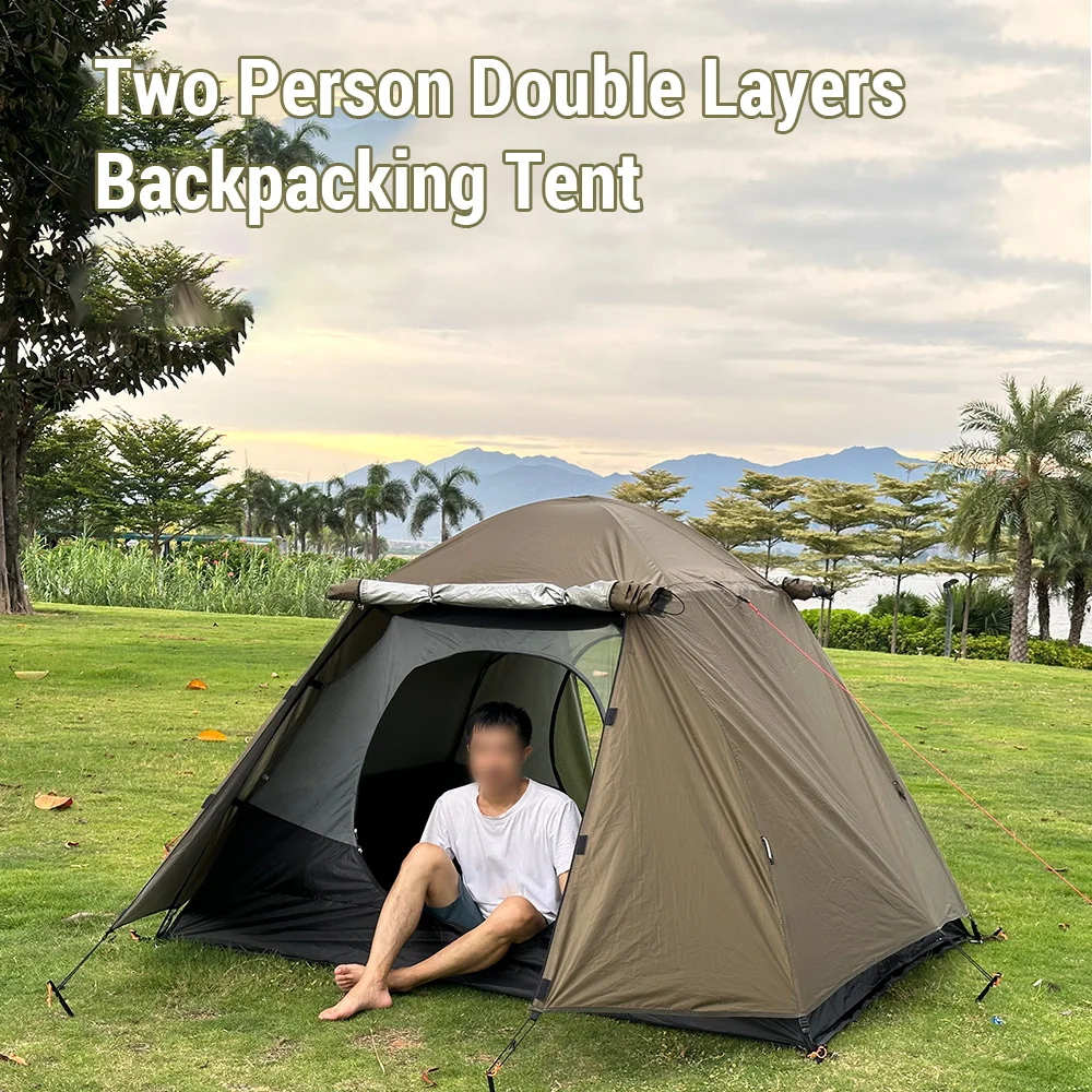 Waterproof Windproof Two Person Tents Double Layers Backpacking Tents for Camping Hiking