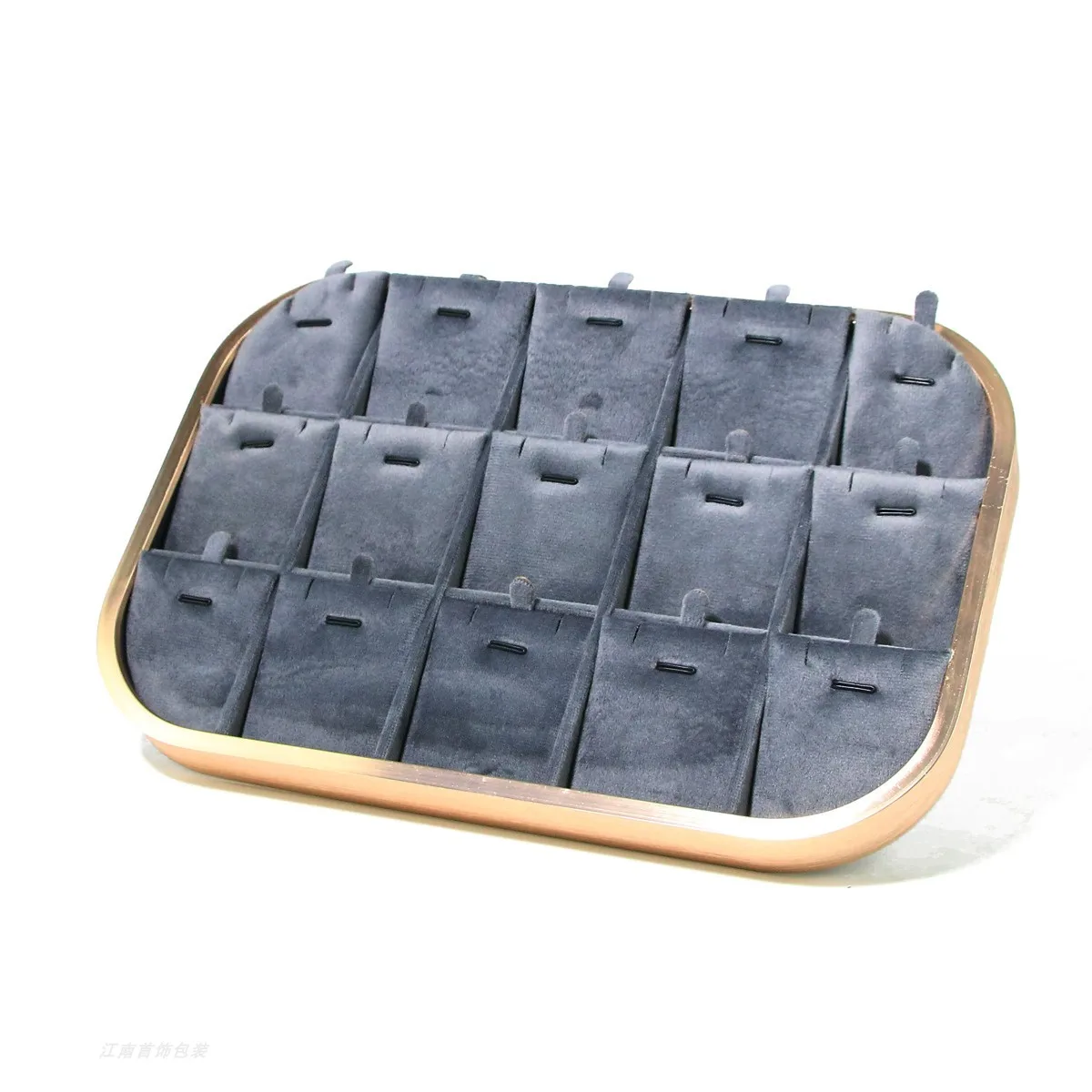 Pink Beige Gray Premium Metal Edge Inside Velvet Jewelry Tray Necklaces Rings Pendants Bracelets Storage and Display Tray