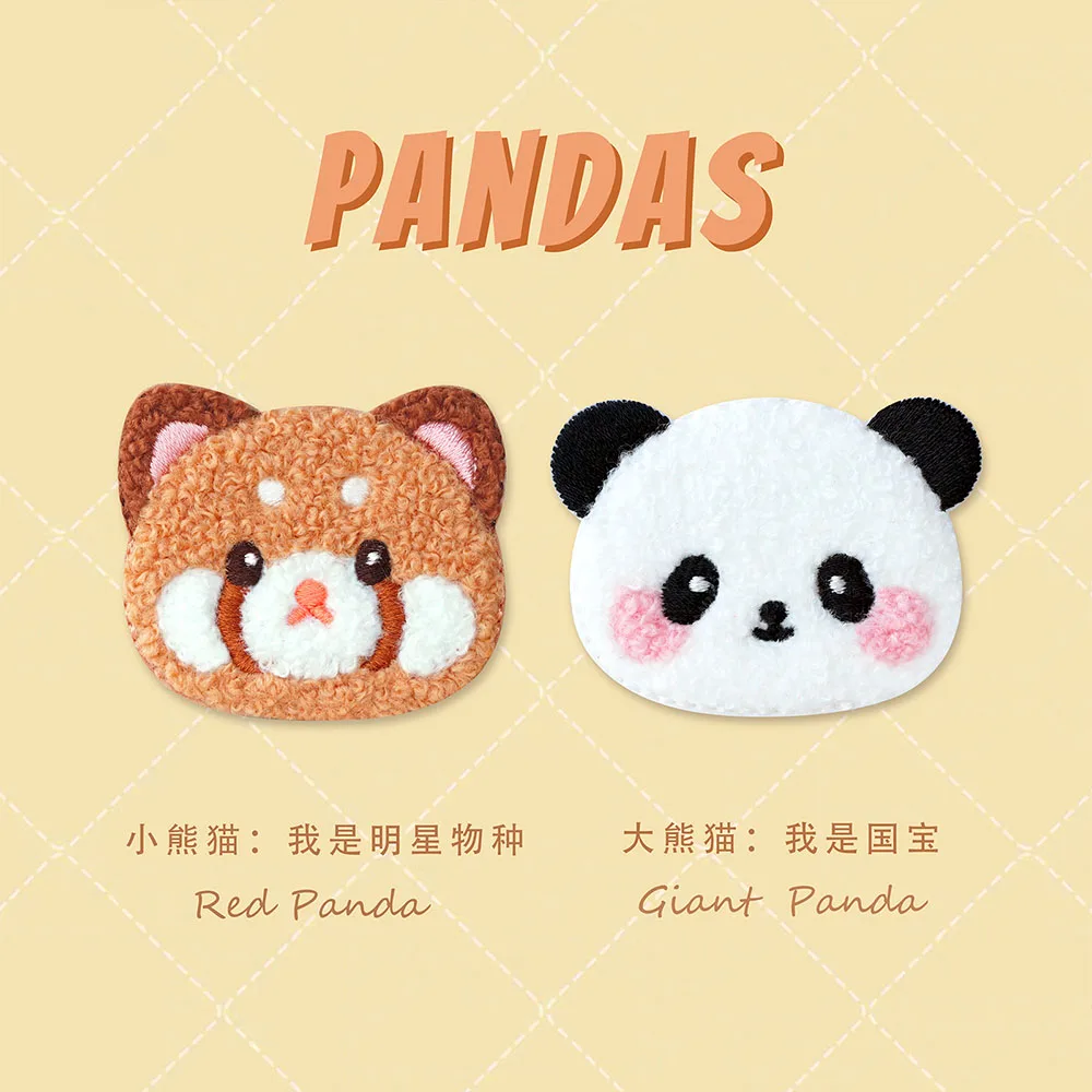 Patch di peluche Panda per abbigliamento bambini Applique autoadesiva spille Patch antigraffio sui vestiti borsa decorativa per cellulare