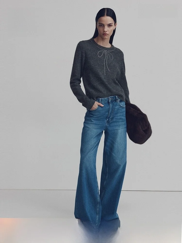 

H&M Women's Wool Knitted Sweater Spring Inner Wear Warm Base Layer irt Casual Sle Fit Edition Regular Thin