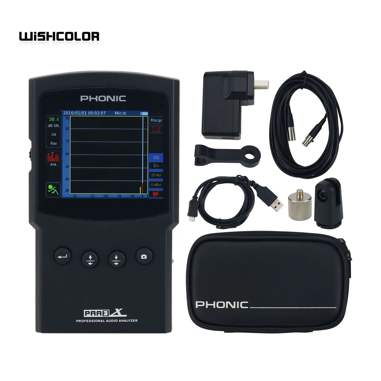 

Hamgeek PHONIC PAA3X High Precision Handheld Audio Spectrum Analyzer Support Screenshot Balanced XLR Input/Output
