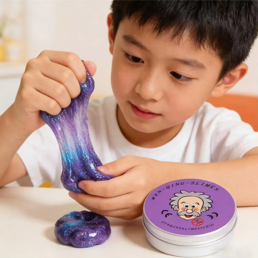 Color Non Newtonian Fluid Toys Transparent Lab Putty Bouncing Modeling Compound Safe Mud Wiredrawing Kneading Decompression Toy