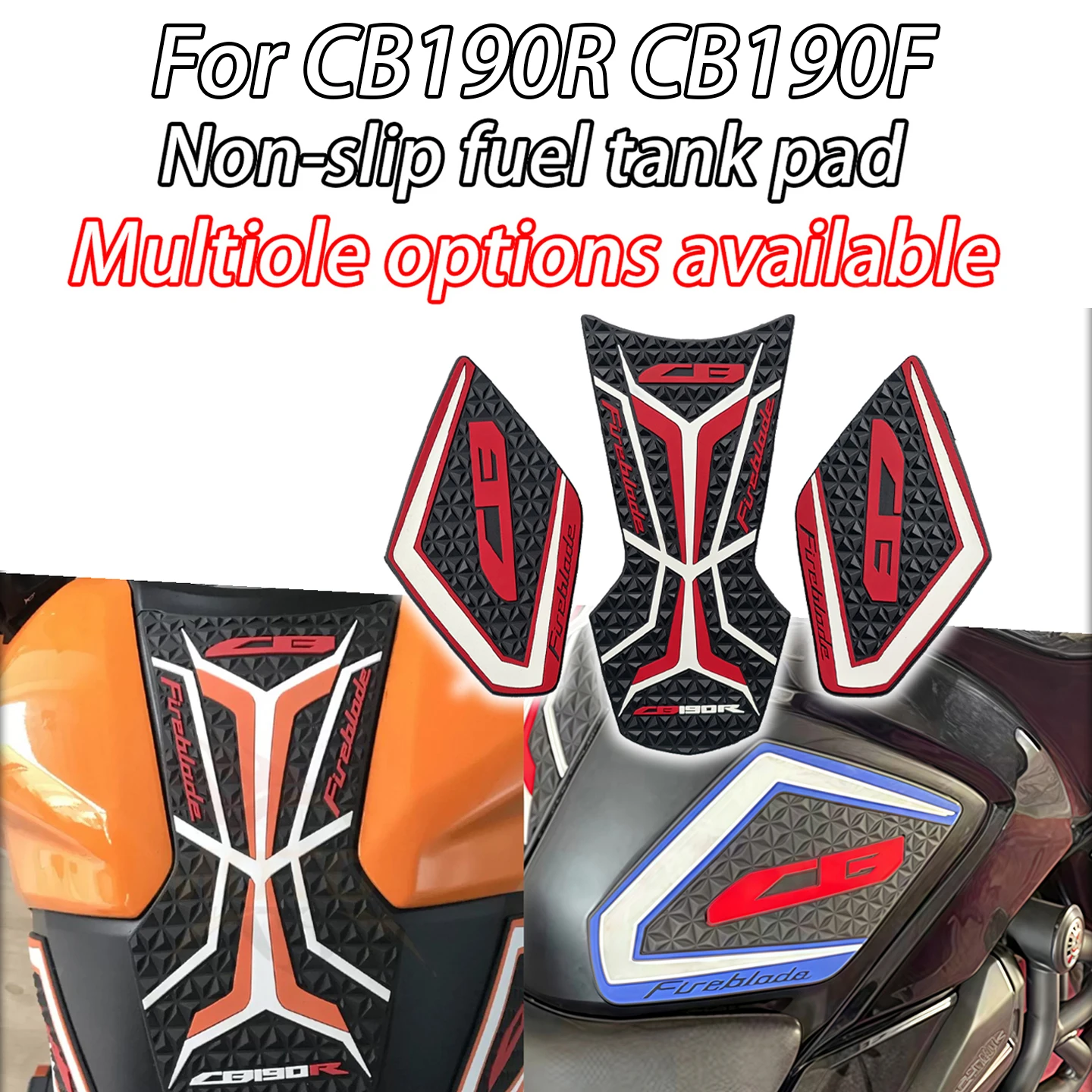 

Наклейки для мотоциклов Honda CB190R CB 190R CB190F CB190 F: наклейки на коленники, боковые наклейки, защитные наклейки на бак, противоскользящие накладки.