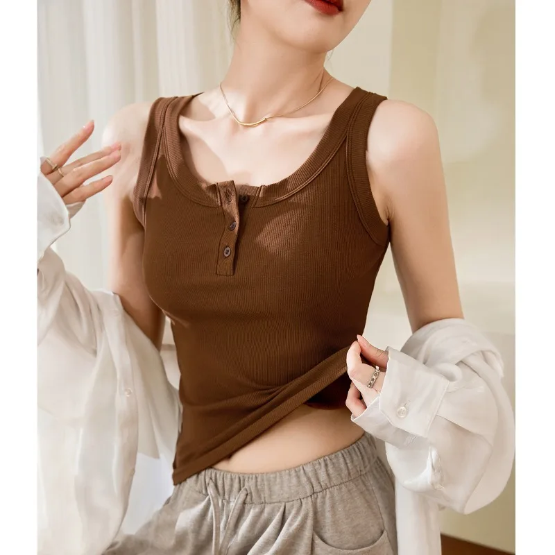 Gilet in cotone, cinturino interno con bottoni da donna, capispalla antiriflesso