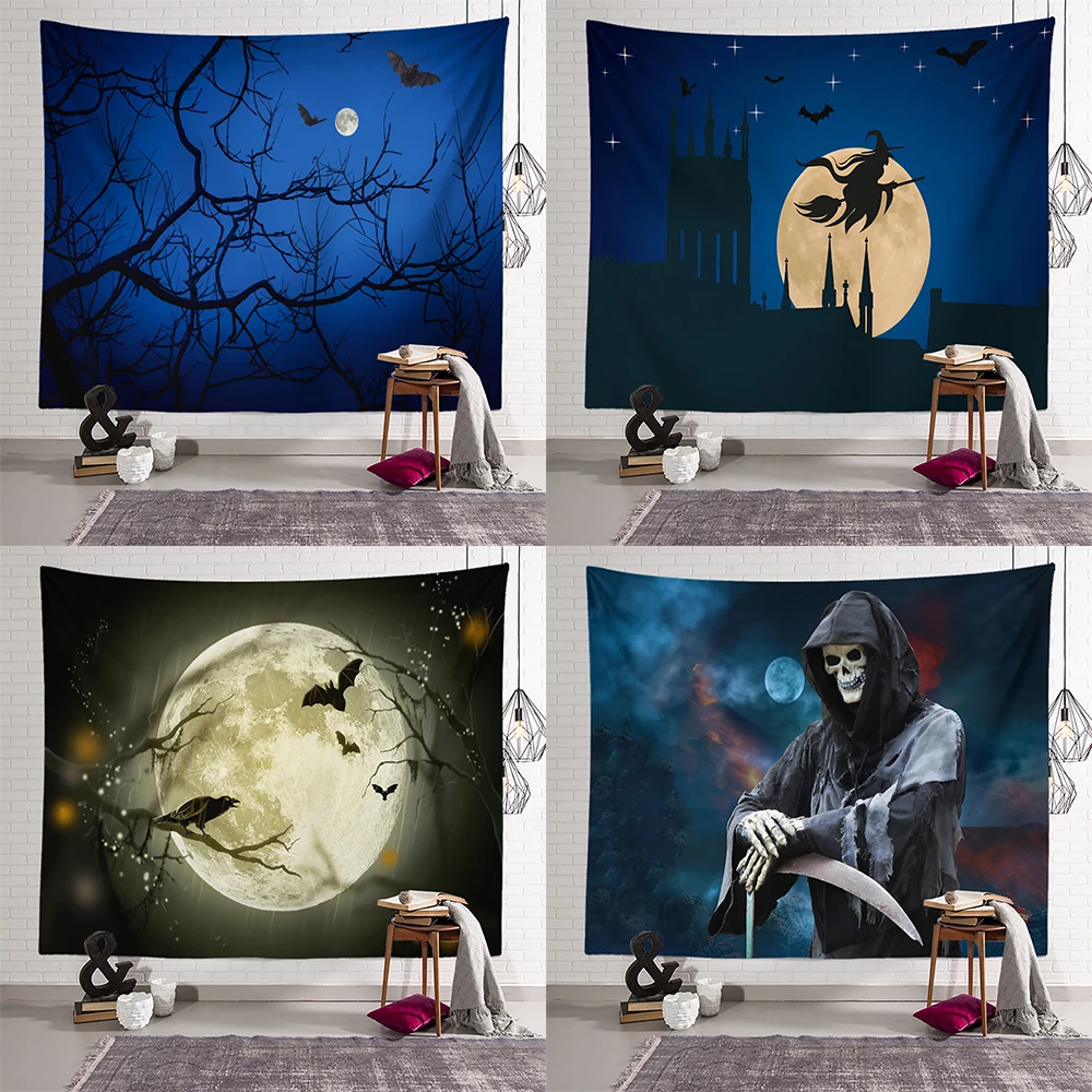 Horror Terror Death Print Pattern Tapestry Ceiling Home Living Room Bedroom Wall Decoration    230x180cm