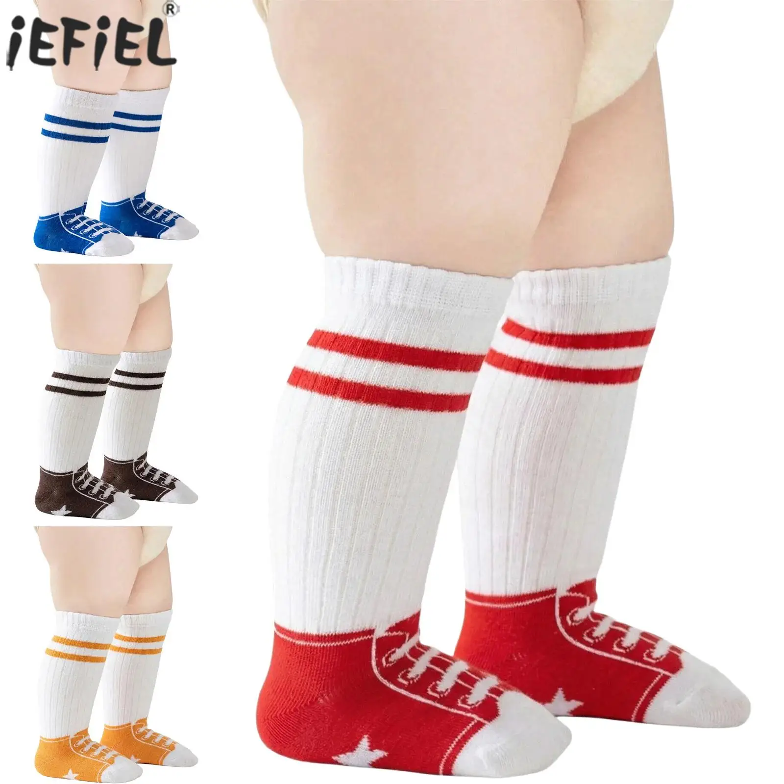 Infant Baby Boys Girls 1 Pair Shoes Printed Socks Non-Slip Ribbed Stockings Floor Socks Birthday Holiday Gift for Photography