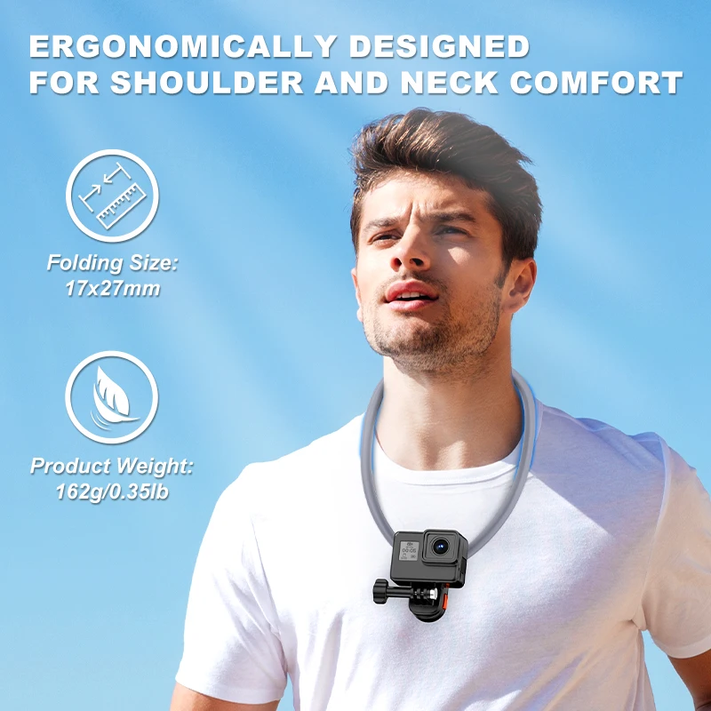 دعامة للرقبة لحامل ملحقات الهاتف الرياضية Go Pro مع تصميم تركيب سريع ومصنع تثبيت مغناطيسي قوي