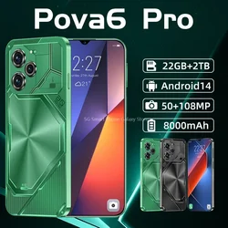 New Pova 6 Pro smartphone 5G size 9200 7.3-inch 22G+2TB super memory phone Dual SIM phone 50+ 108 million Android 14 face unlock