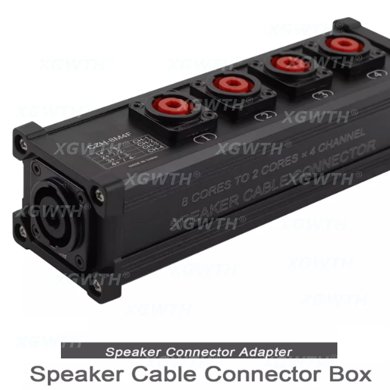 Professional Line Array Audio Speaker Socket Connector 8 Core to 4 Way Splitter Converter Adapter Connecting Cable Box Mic DJ