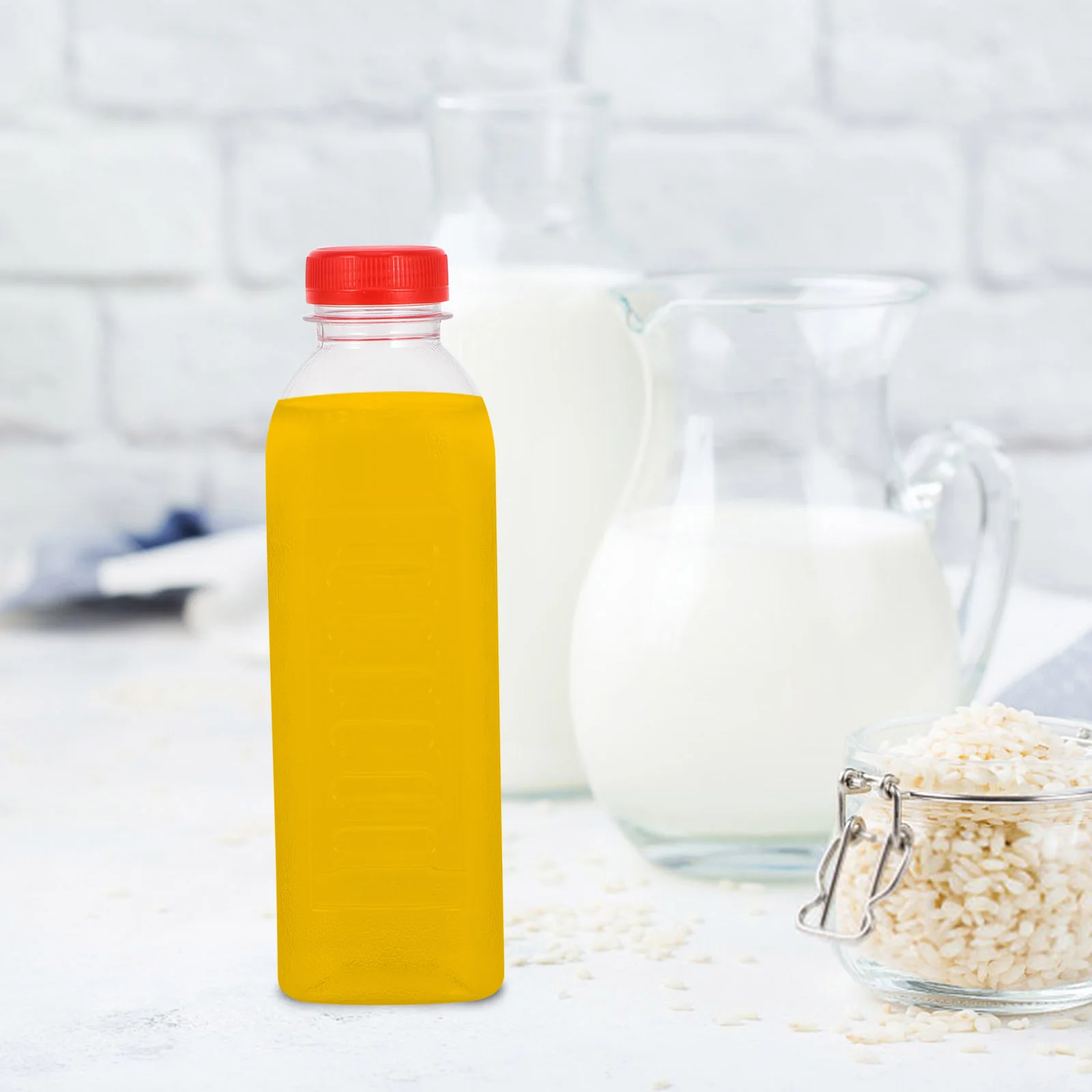 Botellas Vacías de plástico desechables, botellas transparentes con escala