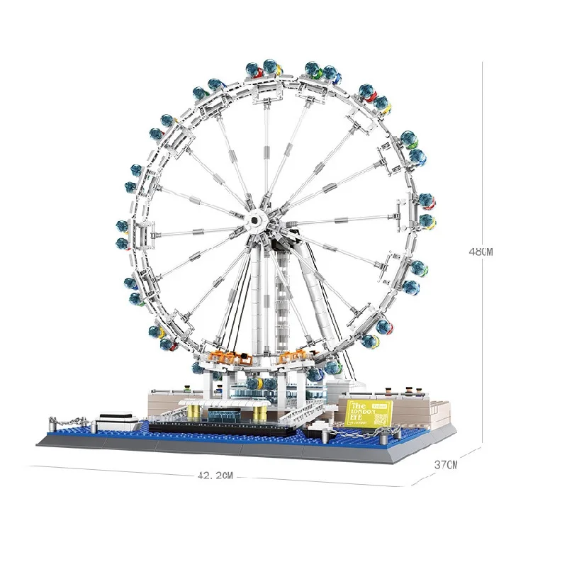 Kreatywne klocki Model London Eye zestaw zabawek do budowania architektura drukowane montaż cegieł zabawki prezenty urodzinowe