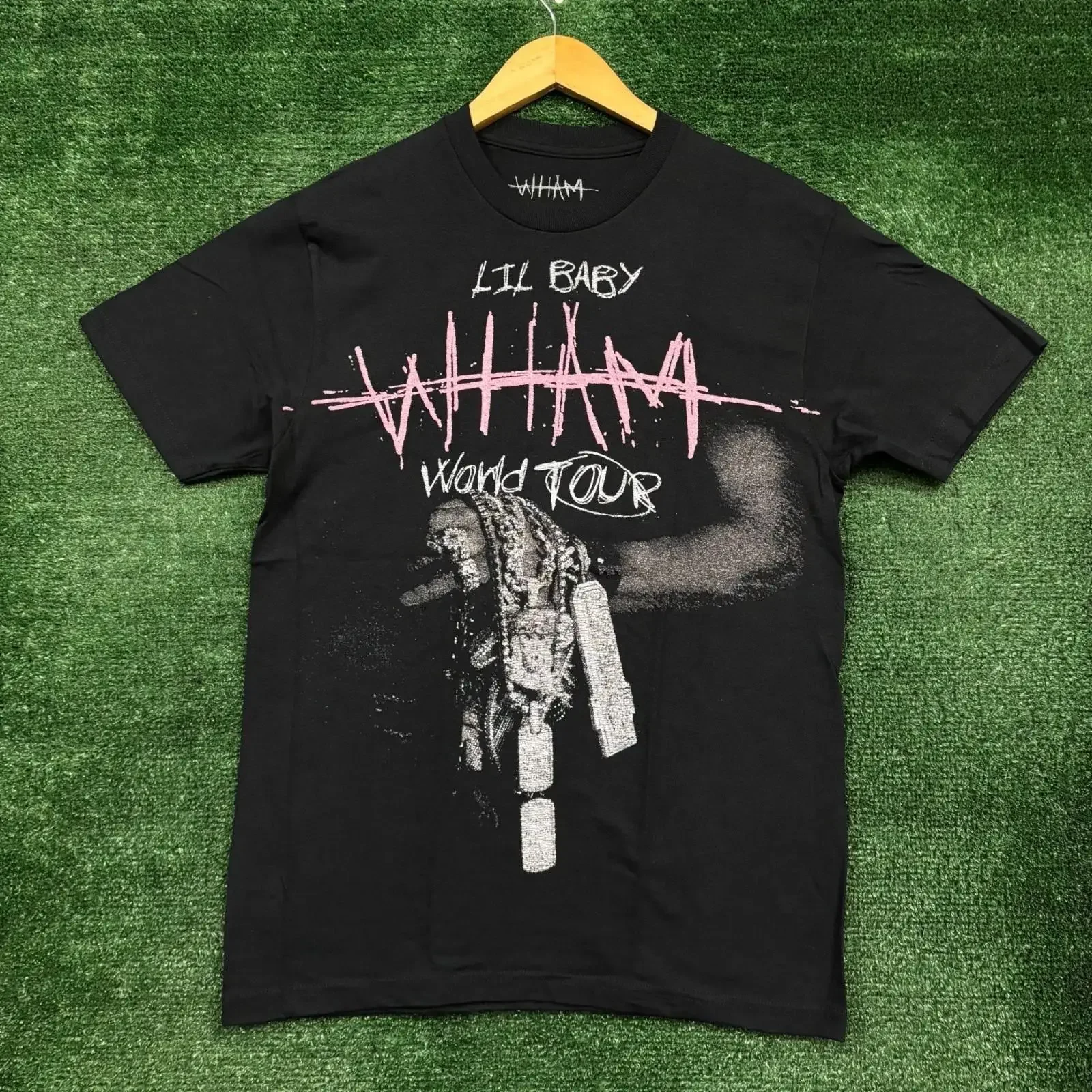 Lil Baby Wham World Tour Chains T shirt size medium vintage Washed Versatile Top For Everyday Wear Unisex graphic streetwear