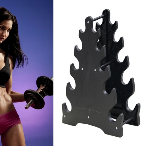 Imagen 2 del producto Estante pesas 5 niveles, soporte para mancuernas, estante almacenamiento, soporte para mancuernas gimnasio R66E