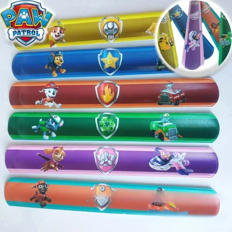 PAW Patrol Chase Wrist Strap Children Clap Ring Slap Bracelets Kids Snapping Rings Toy Children's Birthday Gift Party Product