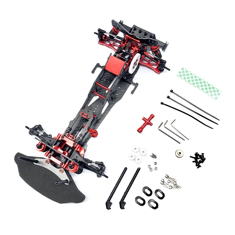 For 1/10 Electric Remote Control Rear-Drive Drift Model Car Carbon Fiber Metal Frame And Upgraded Accessories Parts Kit ,A