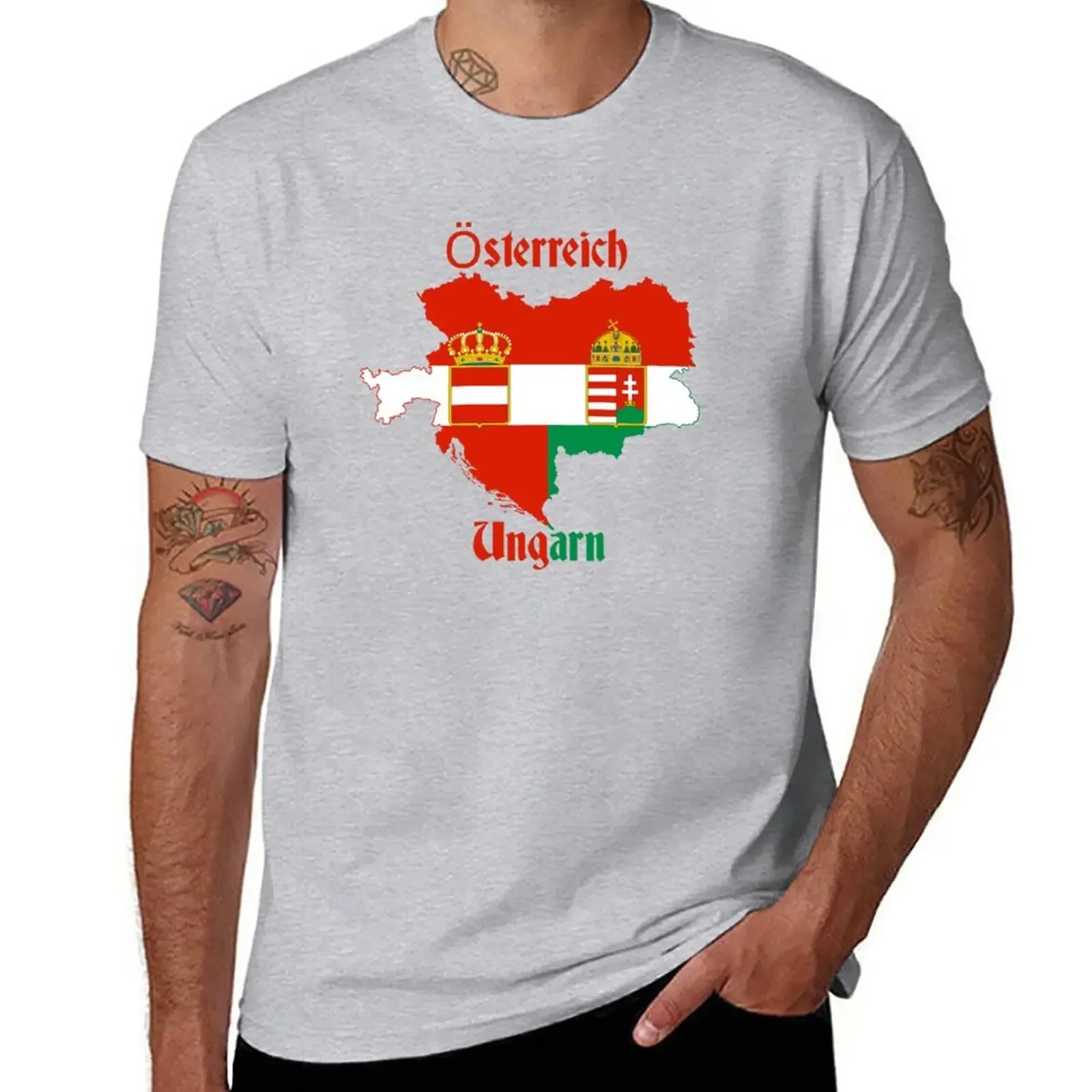 blanks customs hippie clothes mens clothes Austria Hungary T-Shirt graphic t shirts men clothing oversized t shirt
