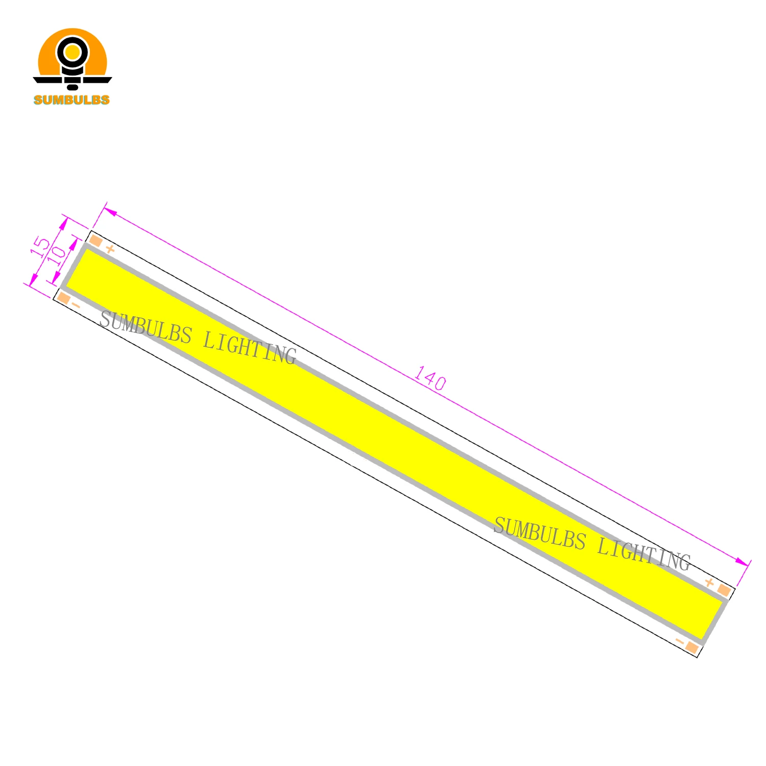 140x15mm DC12V 4W Bar COB Strip Light Source Bulb Warm Cold White High Bright LED for Daytime Running Lamp DRL