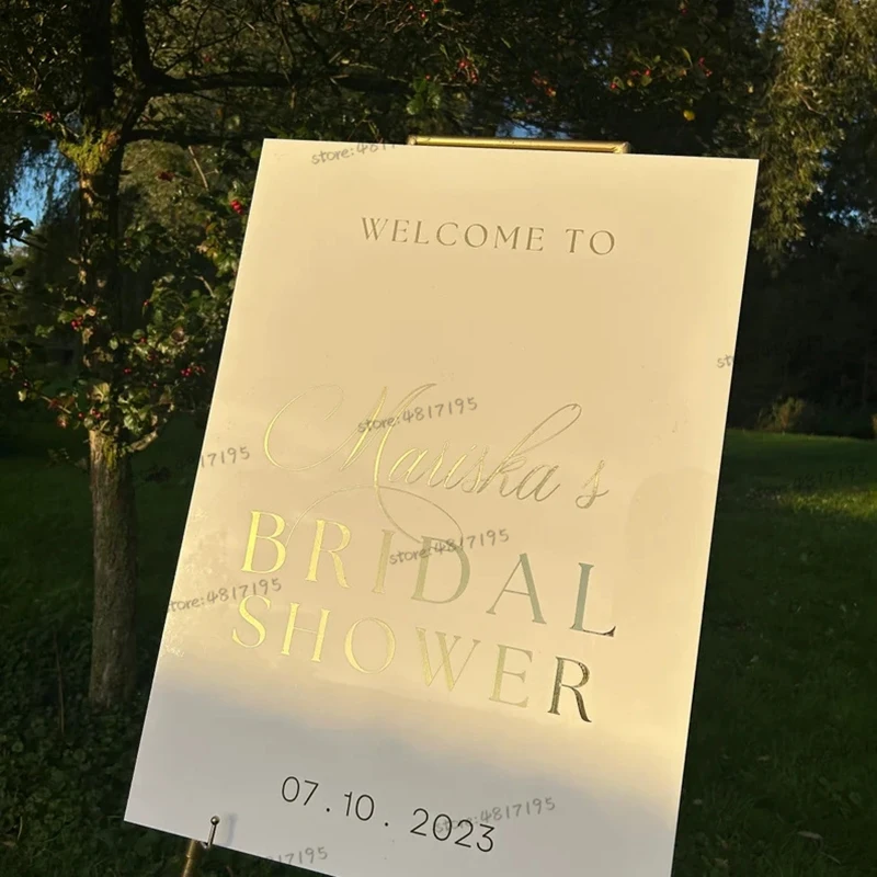 Personal isierte Braut dusche Willkommen schild angepasste Namen und Daten Aufkleber Spiegel Hochzeit Willkommen schild Willkommen Hochzeit Aufkleber