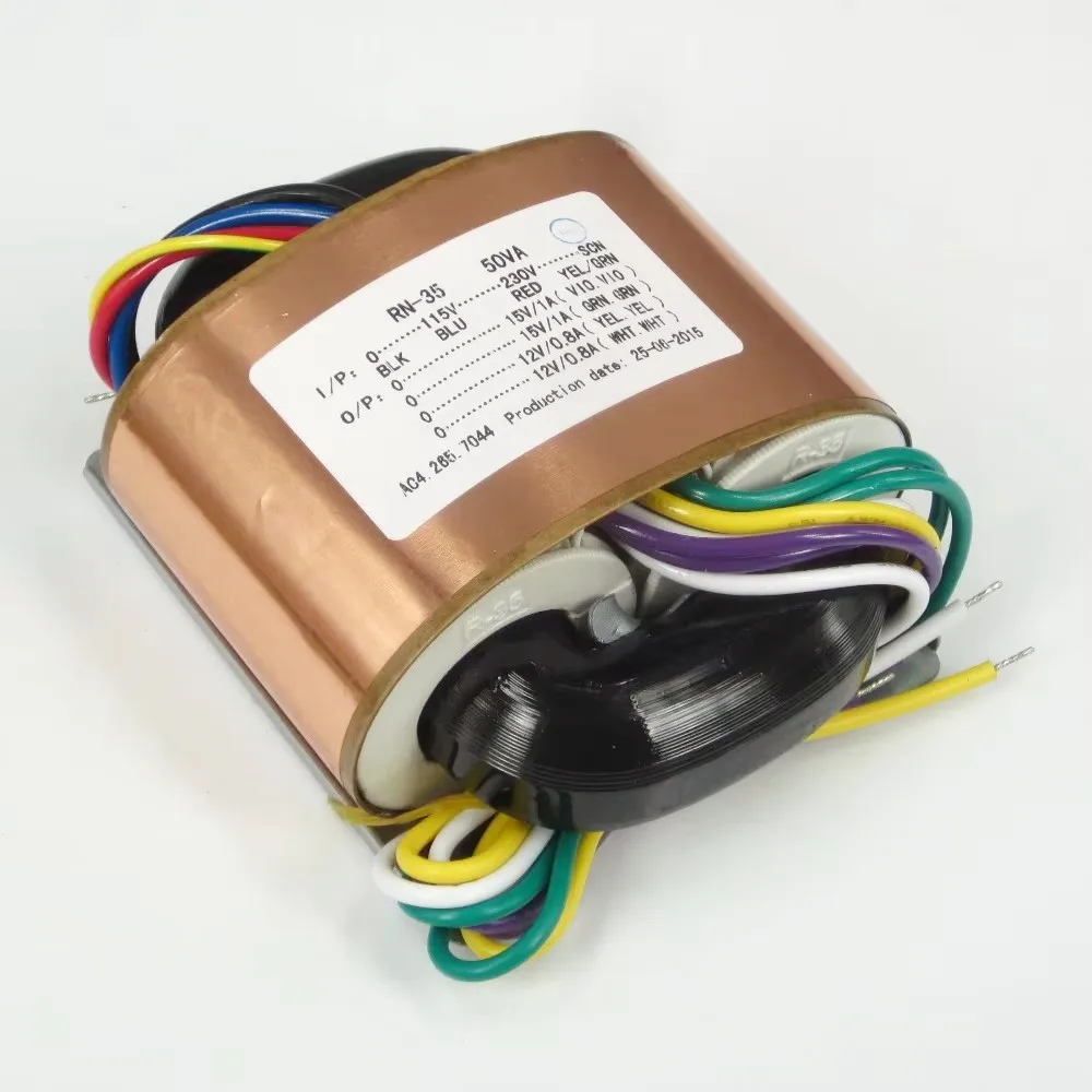 1PC 50VA 50W Audio R-Core Transformer high quality 15V +12V for preamp AMP DAC