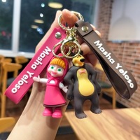 Little Red Riding Hood & Big Bad Wolf Keychain, Cute Cartoon Keyring Charm for Bags Backpack, Kids Gifts Durable Pendent