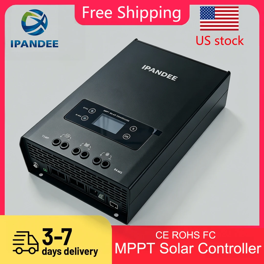 Ipandee 60A MPPT Max Input 200V Solar Charge Controller, 12V/24V/36V/48V Auto Solar Charger, APP PC Monitoring RS485 Lithium Battery Activation