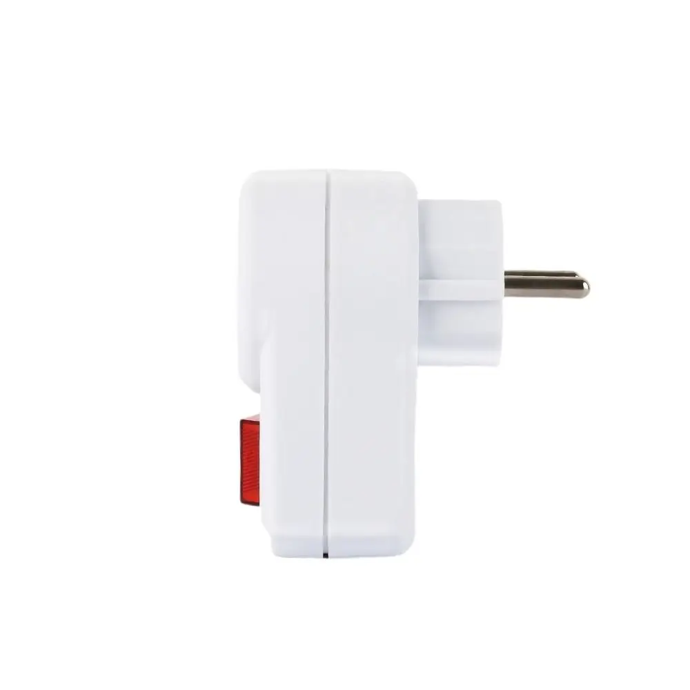 2 PCS Shock-proof European Standard German Plug Adapter Extender Switch Power Conversion White Portable Socket Adapter Hotel