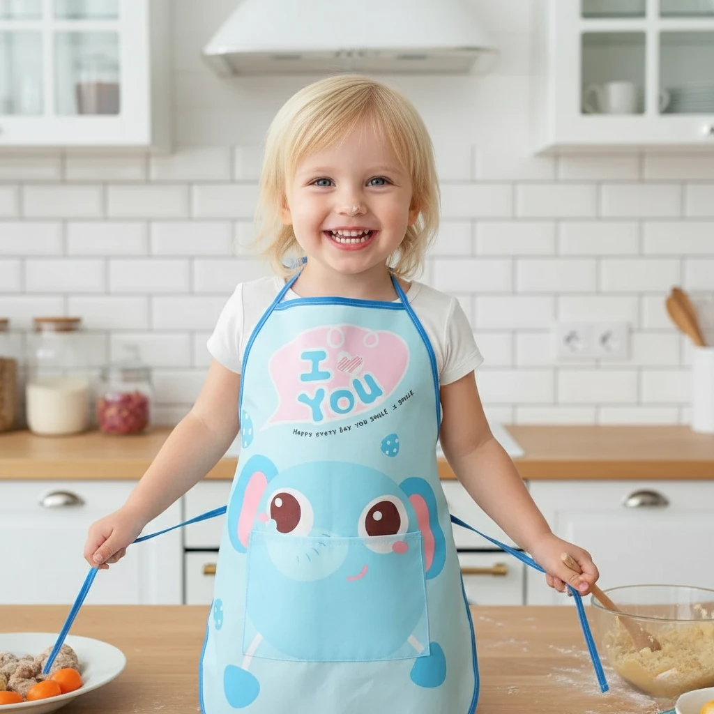 Multipurpose Child Apron Eco Friendly EVA Material Long Sleeve Protection for Food Play Art Sessions and Preschool Craft Project