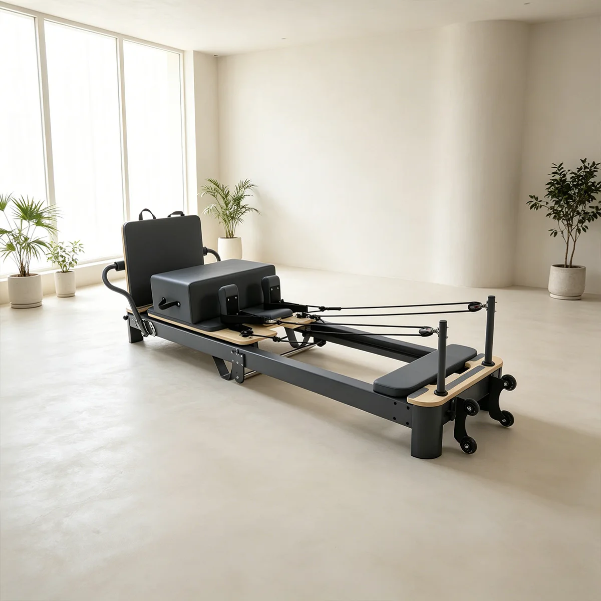 OCHI Aluminum Alloy Foldable Pilates Reformer with Customizable for Home Fitness Training Collapsible Pilates Reformer
