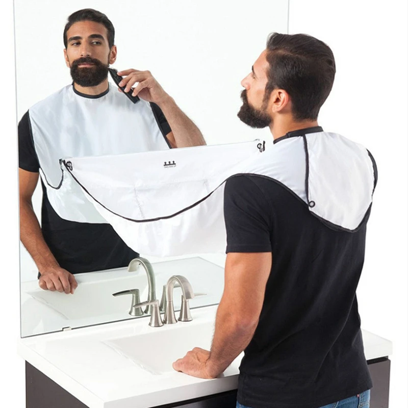 Avental de barbear transparente com ventosa, avental masculino, preto